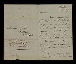 Lettre : acheminement d'un violoncelle / atelier concerné : Charles-François Gand | Atelier Charles-François Gand (1824-1845). Dernier contributeur